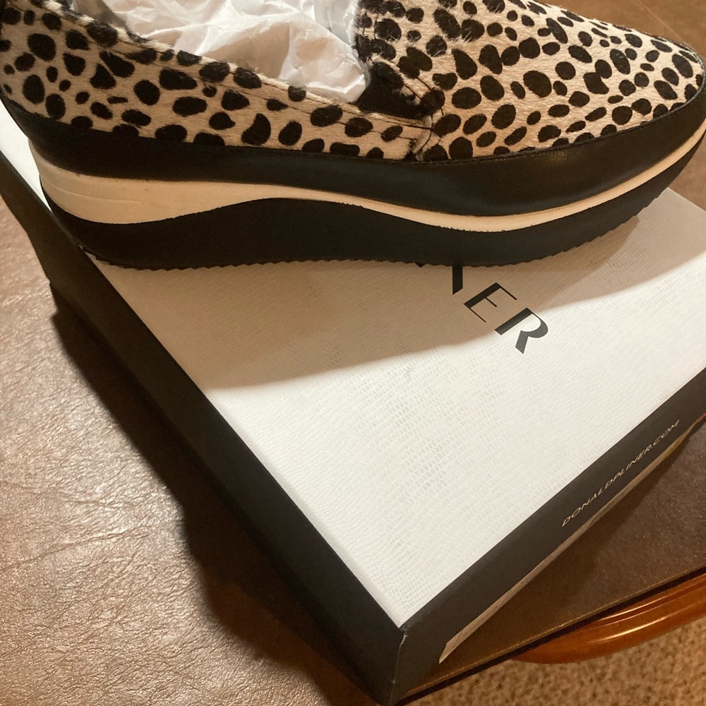 Cheetah haircalf  Print Platform Slip-On Shoes ladies 7.5 M $198